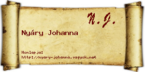 Nyáry Johanna névjegykártya
